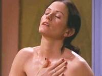 Courtney Cox caresses gently her amazing bare tits