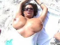 Big Tits at the beach. Selena Star